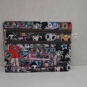 Vivisecret Tokidoki Multicolor Character Dbl Zipper Pouch EUC 7.5"x5.5"
